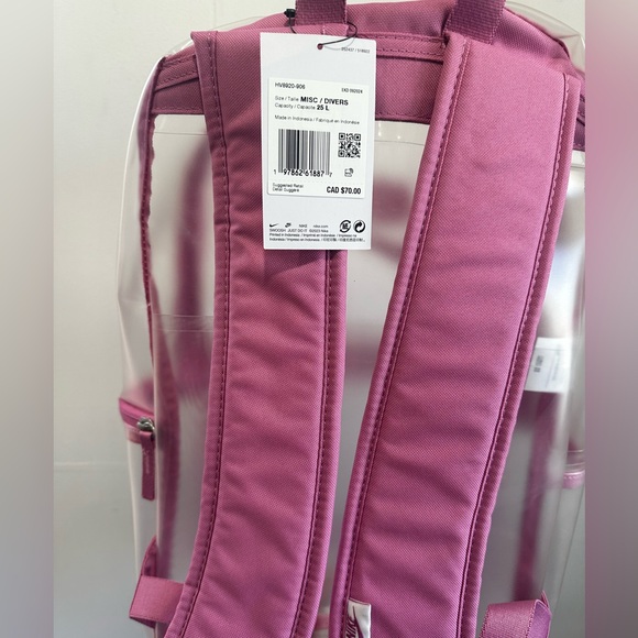 Nike Pink and Clear Backpack - Picture 2 of 3